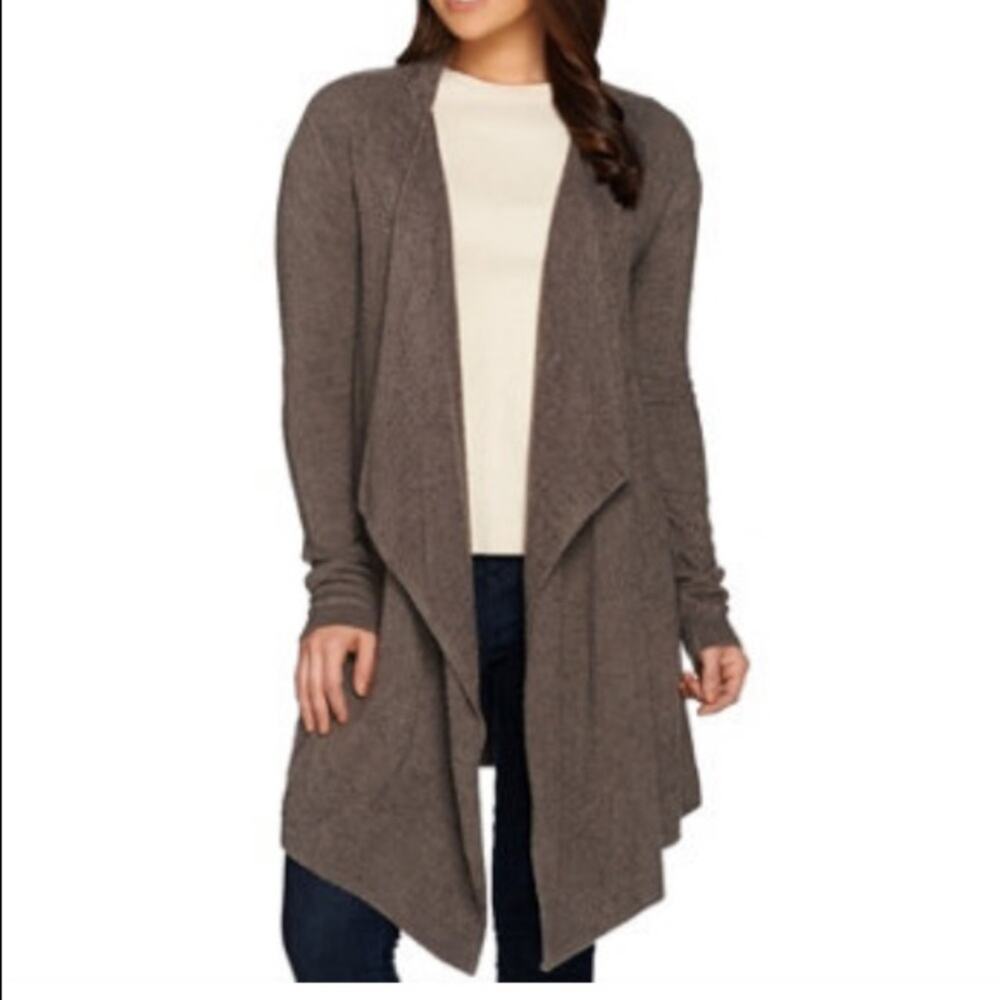 Barefoot dreams bamboo chic lite draped cardigan brown L XL